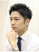 刈り上げアップバング×ツーブロック/ビジネスショートヘア