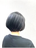 小顔/ショートボブ/黒髪/艶カラー/30代40代50代/ひし形/ショート
