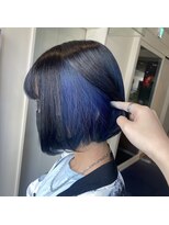ダブル アンダーバー サロン(W_SALON) 【W_SALON 河原町】ぱつボブ/インナーカラー/ビビッドブルー