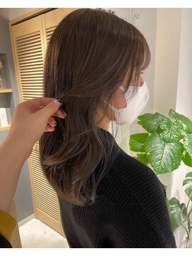 コフィー バイ メルト 吉祥寺(cofy by melt) 【松本咲花】韓国サイドバング顔まわりカット　オリーブベージュ