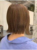 切りっぱなしボブ×ブリーチ無しベージュ