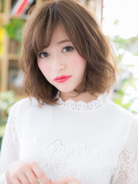 カバーヘア ブリス 上尾西口店(COVER HAIR bliss) ことりベージュ斜めバングくせ毛風大人ボブc5上尾20代30代40代