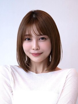 ケアリー 調布(Carelly) 大人かわいい前髪セシルカットココアブラウンフリンジウェーブ