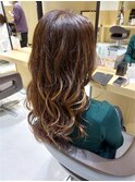 グレージュミックスコテ巻き