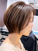 表参道白髪ぼかし上品ショートボブアッシュベージュ30代40代
