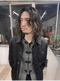 パーマ　メンズパーマ　ハイライト