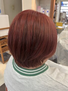 ヴィサージュ(VISAGE) ブリーチなしのダブルカラー　明るめ赤味スタイル