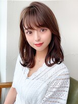 ラルユー 金山(LallYou)&nbsp;くびれヘア/ショコラベージュ/ミディアムヘア/ベビーバング