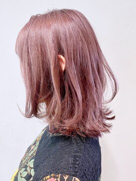 アイティーバイアルバム 八王子店(IT by ALBUM) ピンクボブ_かきあげロングマロンベージュAラインボブ_ba330981