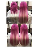 【派手派手エクステ☆】青みピンク×インナーカラーホワイト系☆