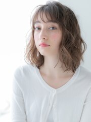 おおたかの森/髪質改善シルキーベージュ×ソバージュ風ロブヘアb