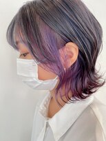 コワファースト 大分(COIFF1RST)&nbsp;グレーカラーにインナー、バイオレット