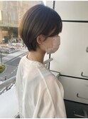 丸みショート　サイドバング　前髪ありショート