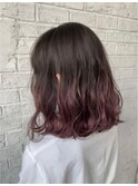 カシスカラーグラデーションカラーラベンダーピンク無造作錦糸町