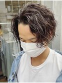 立川波巻きスパイラルパーマセンターパートウルフサーフカール
