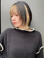 トルネード(TORNADO)&nbsp;切りっぱなしボブ フェイスレイヤーブロンドインナーカラーt822