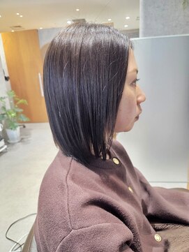 【海浜幕張 Ripple】くすみベージュ×ミディアムストレート