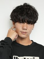 ログ(LOG)&nbsp;シャドウパーマ メンズマッシュ 高松 黒髪 大人