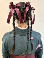 レクタ(recta)&nbsp;記念日　二次会などにオススメヘアカチモリ編み込みアレンジ