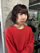 マトペ&nbsp;ボブレイヤーパーマ　ボブパーマ　ブリーチなしレッド