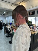 シールドヘアー 沖縄 新都心(C'LD Hair)&nbsp;【C’LD 】インナーカラー/ピンク/ボブ/小顔ボブ/ブリーチカラー