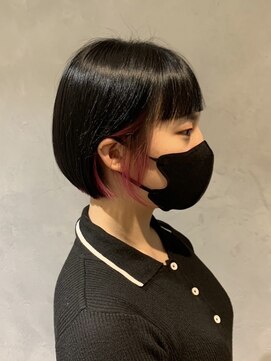 アース 高円寺店(HAIR & MAKE EARTH) ボブ×インナーピンク!《earth_aoyagi0415》