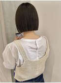 【YOKE】大人ボブ短め前髪丸くならないボブ20代30代グレージュ