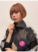【あんstyle】大人可愛いショートボブにくすみオレンジ！