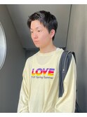 ダウンパーマ+メンズショート