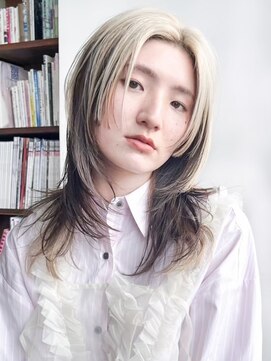 ベチカ(vetica) ケアブリーチ/姫ウルフカット/ベージュ+ブラウンデザインカラー