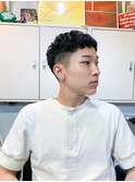 べリーショートダークアッシュニュアンスパーマ韓国マッシュ