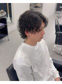 センターパートウルフサーフカール