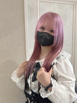 ローレン(Lolen.) 【ホワイトピンク×エンドカラー】しまゆー