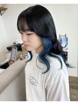 アーブル ヘアーアンドメイク(ARBRE) ブルーブリーチインナー裾カラー髪質改善トリートメント