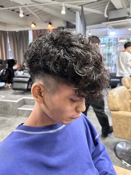 メンズサロン マウナ(men's salon Mauna) 極道パーママンバンヘアスペインカールダークアッシュマッシュ