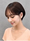 ショートボブ 耳掛けボブ シースルーバング シースルー