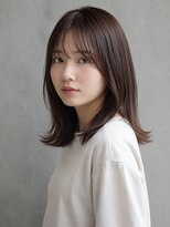 トリニティ(trinity) 髪質改善カラー 切りっぱなし 結べる長さミディアム ベージュ