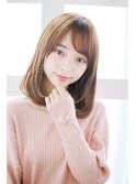 シースルーバングのワンカールボブ[横浜美容室30代40代50代]