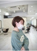 耳掛けショート×オトナハイライト
