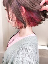 ミシェリー(misherry)&nbsp;モードイメチェンチェリーブラウンインナーカラーピンク韓国風