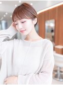 20代30代/ショートボブ/チョコレートカラー/前髪/プリカール