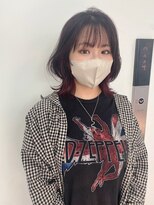 ギグスダブル 栄久屋大通店(gigs double)&nbsp;くびれボブ/インナーカラー/ワインレッド