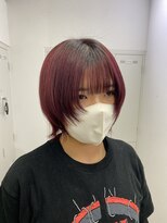 アッシュ 下北沢店(Ash)&nbsp;ウルフカット×ワインレッド