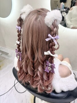 クラン 梅田店(clan) 編み下ろしハーフツイン/梅田ヘアセット