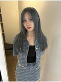 くびれヘアアプリコットオレンジ夏ハイライトカラーレイヤー