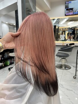 ラピス 渋谷本店(Lapis) エンドカラー/ピンクベージュ/デザインカラー/レイヤーカット