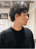 センターパートパーマ