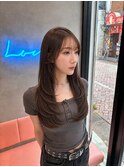韓国レイヤー韓国ボブミルクティーベージュラベンダーグレージュ