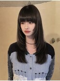 赤みなし透明感カラー×艶髪レイヤー