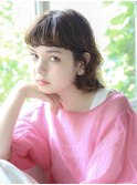 耳かけハーフカール重めボブ　2